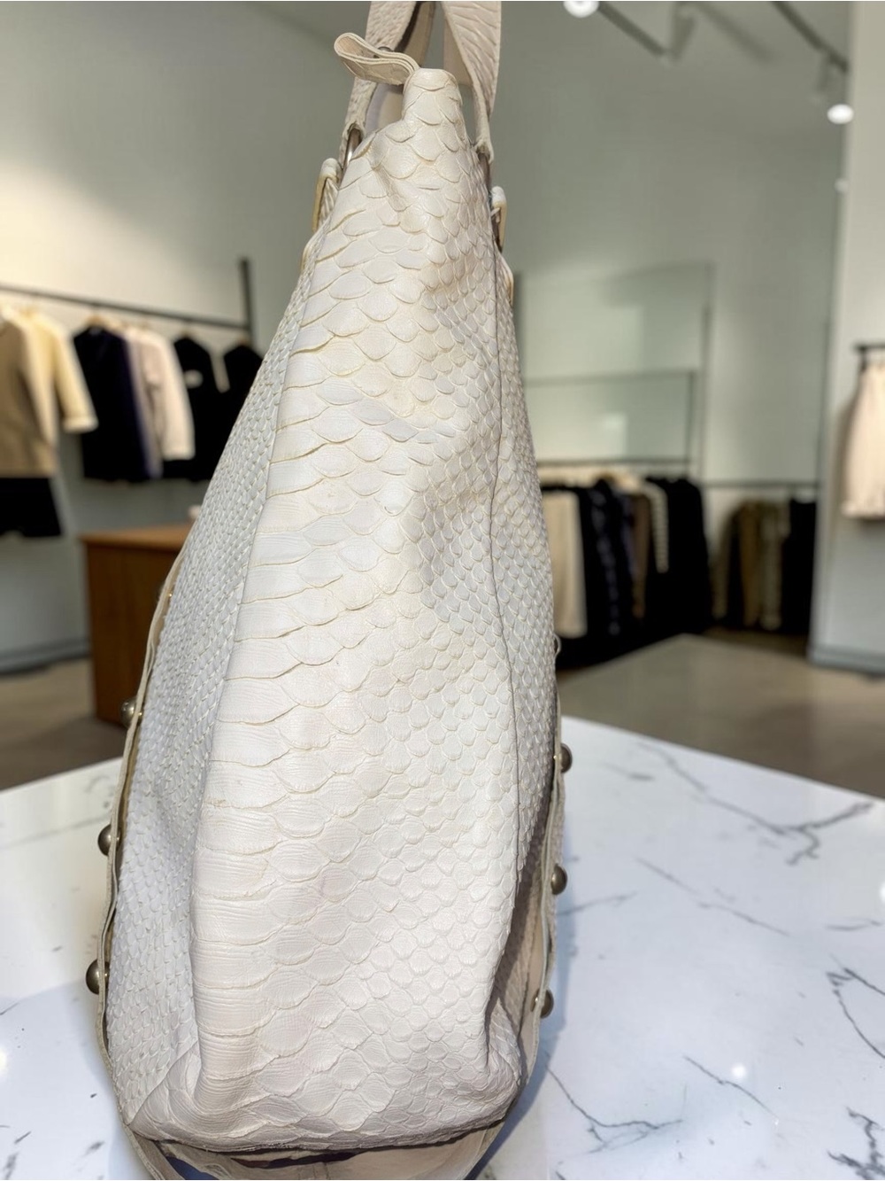Furla Unique Rare Vintage Python Leather Tote Bag - Picture 6 of 16